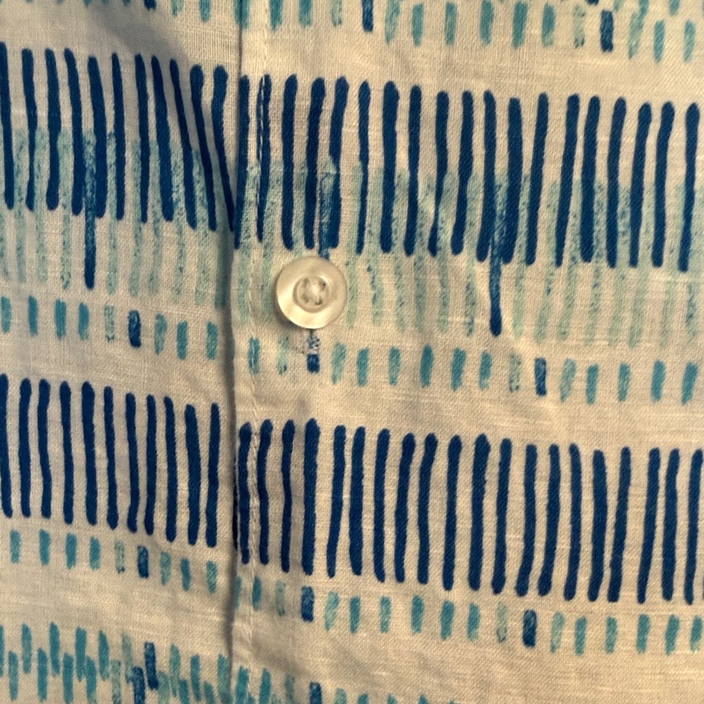 Cubavera Blue and White Patterned Men's Shirt - Picture 3 of 6
